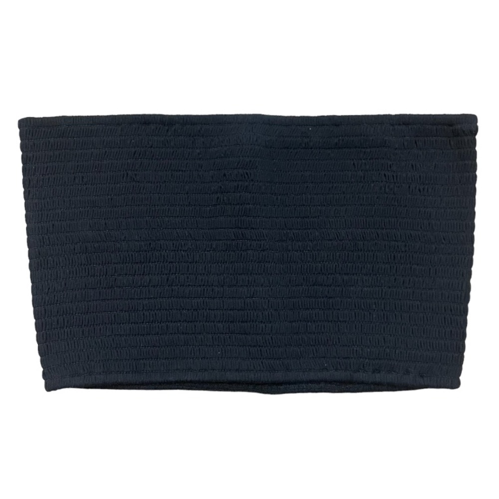 Black Ribbed Bandeau Top